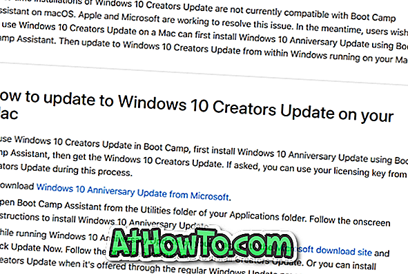 for mac using boot camp should i download windows 10 anniversary updae or the creators update